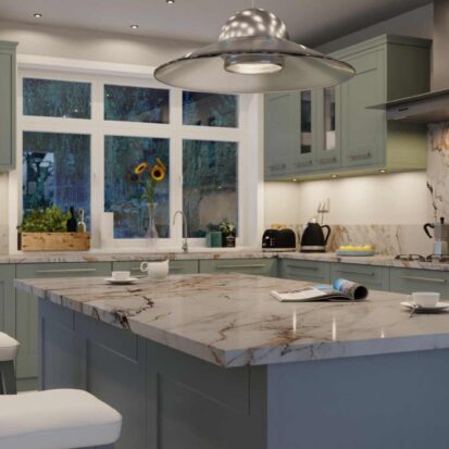 Calacatta Luxe 3D kitchen Rendering