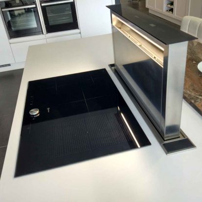 Induction hob on a ceramic worktop